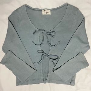 Blue Tie-Front Cardigan